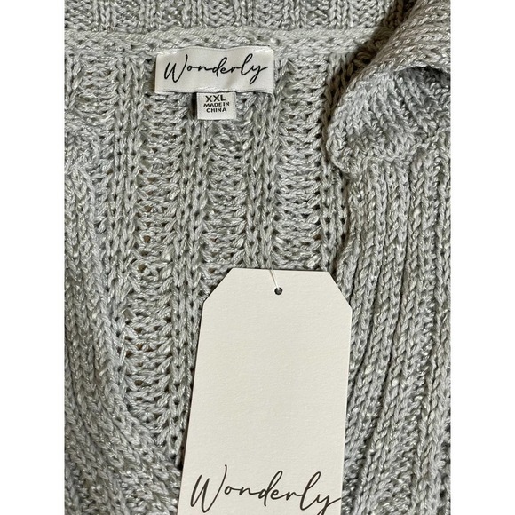 NWT! Womens Wonderly gray knit sweater. size XXL - Picture 2 of 3
